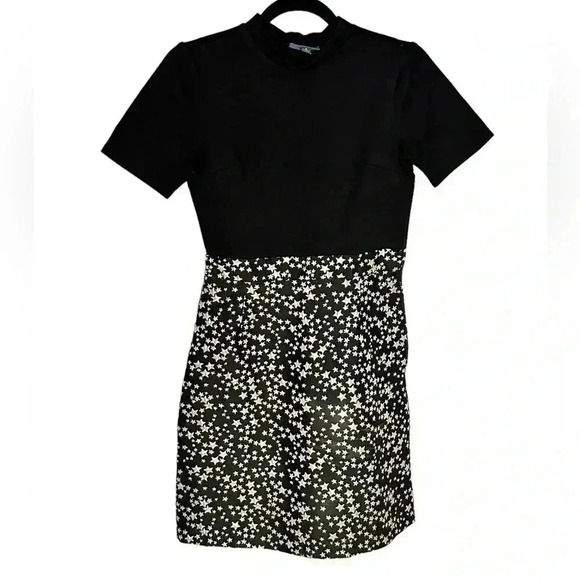 Modcloth Women's Small Dress A Leading Delight Gold Star Mock Neck Small - Picture 1 of 5